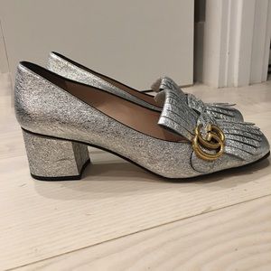 Gucci marmont shoes silver Clearance